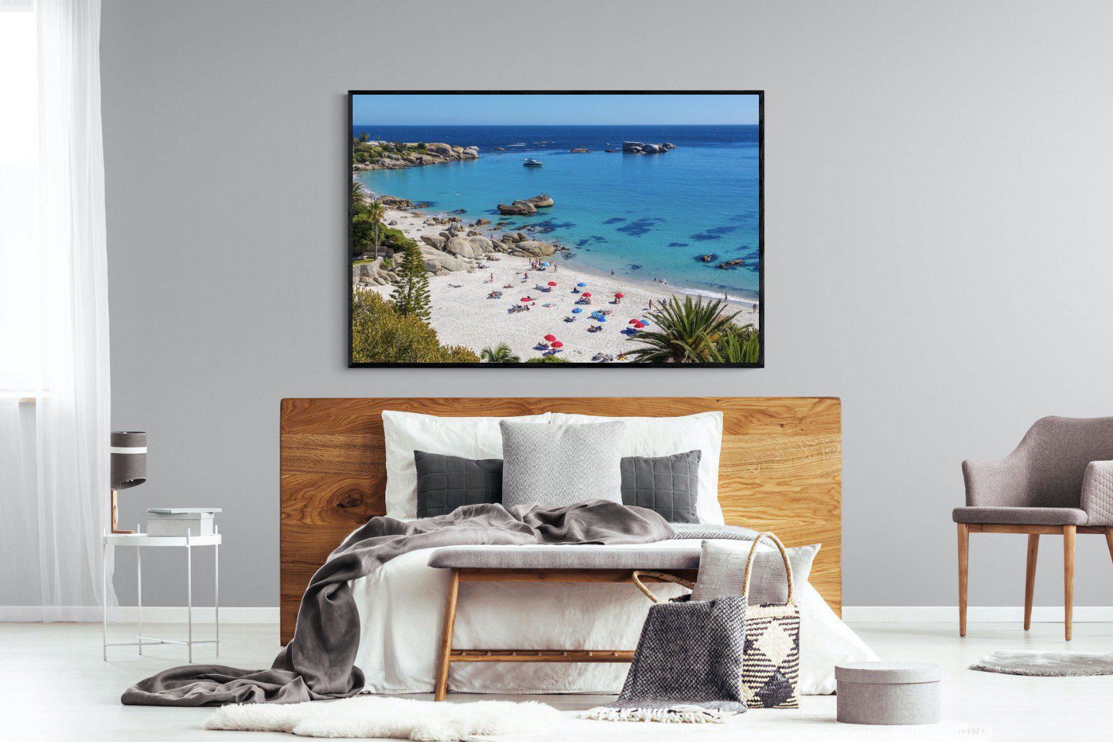 Clifton Beach-Wall_Art-150 x 100cm-Mounted Canvas-Black-Pixalot