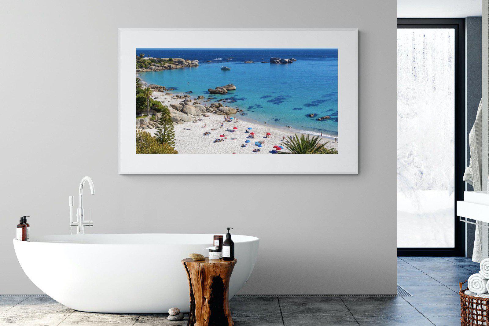 Clifton Beach-Wall_Art-180 x 110cm-Framed Print-White-Pixalot