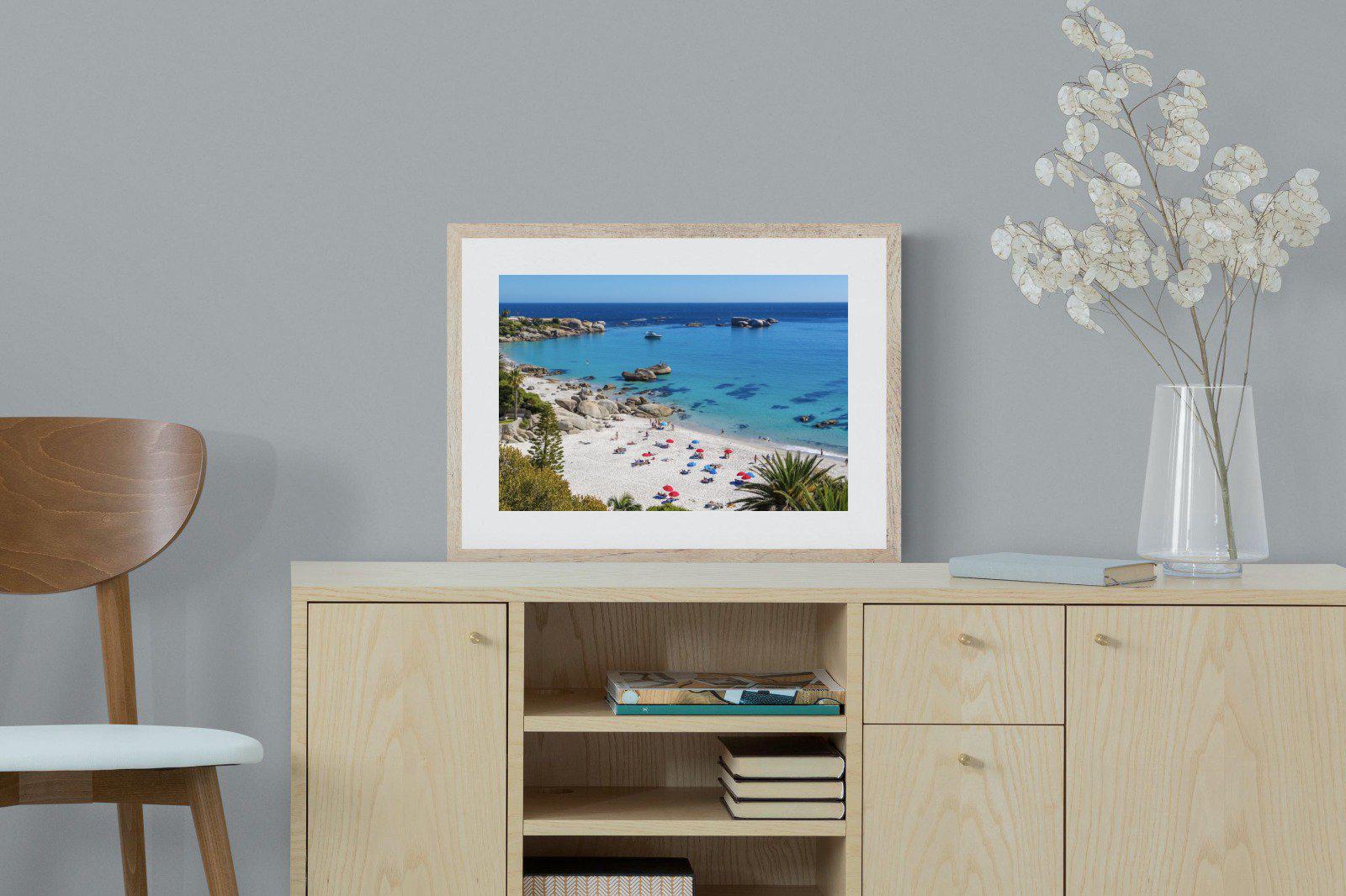 Clifton Beach-Wall_Art-60 x 45cm-Framed Print-Wood-Pixalot