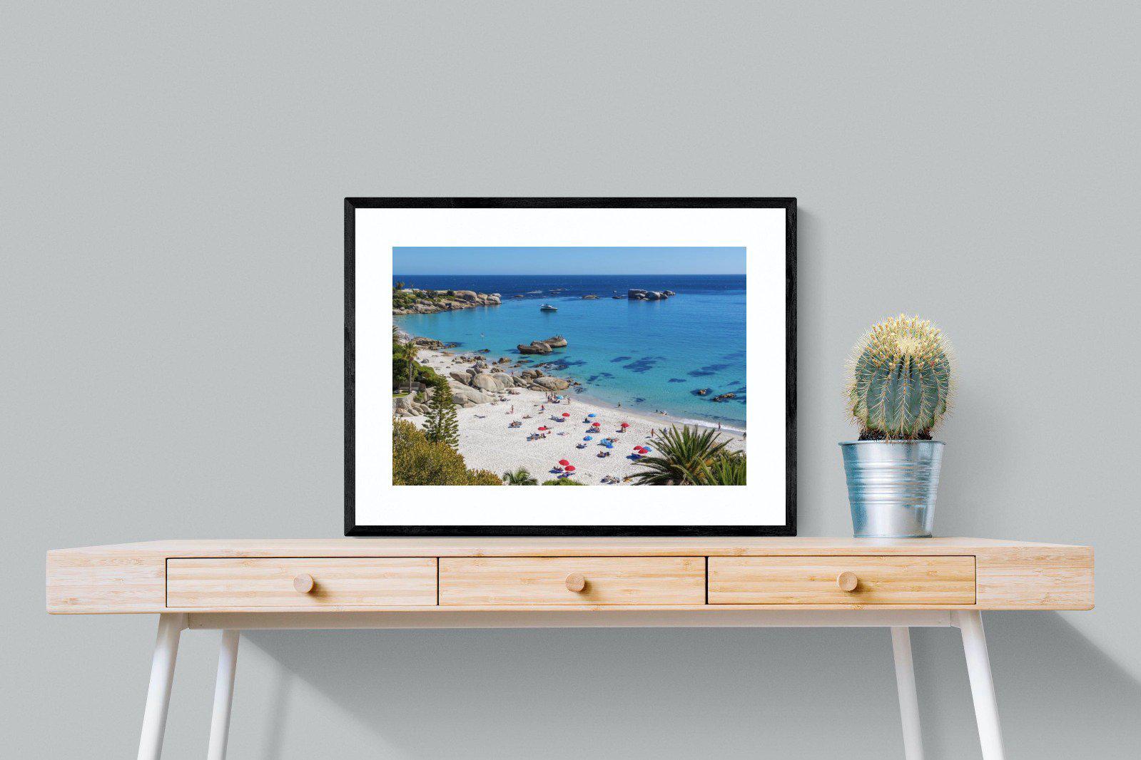 Clifton Beach-Wall_Art-80 x 60cm-Framed Print-Black-Pixalot
