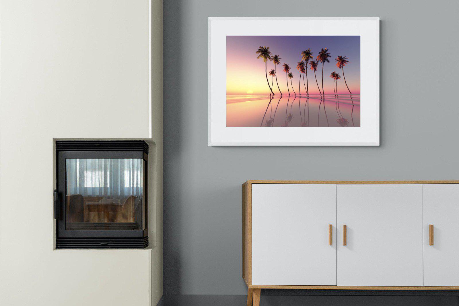 Coconut Palms-Wall_Art-100 x 75cm-Framed Print-White-Pixalot