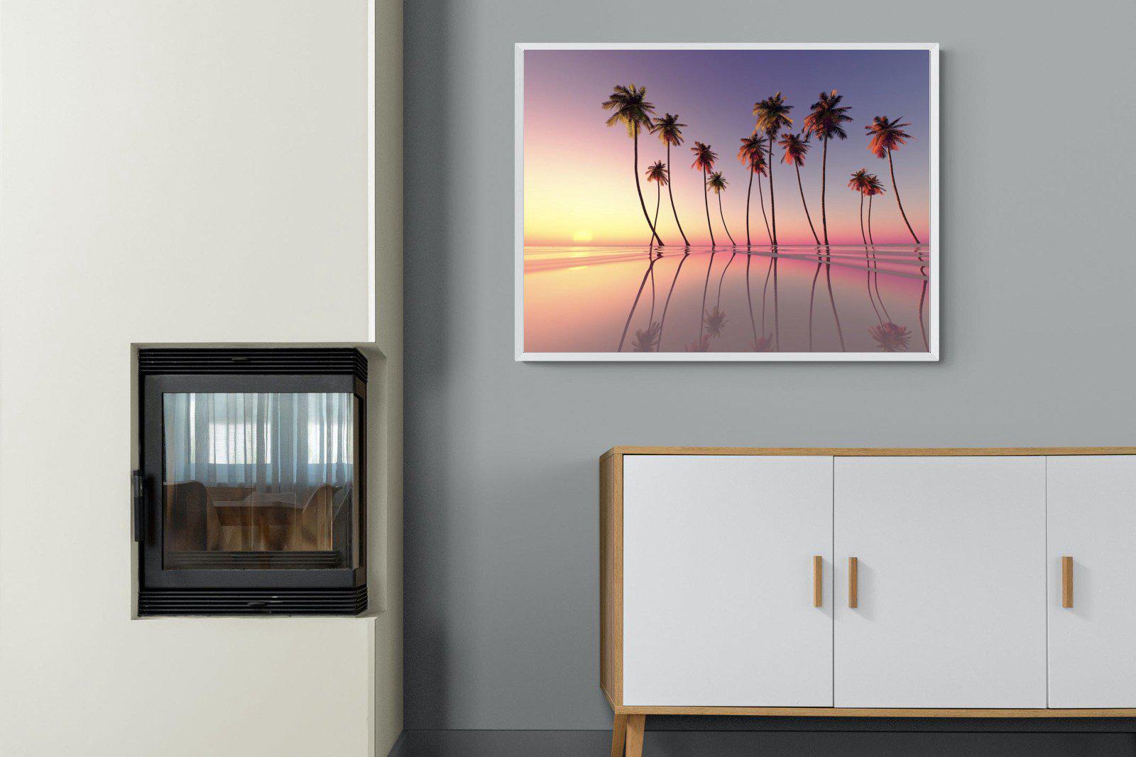 Coconut Palms-Wall_Art-100 x 75cm-Mounted Canvas-White-Pixalot