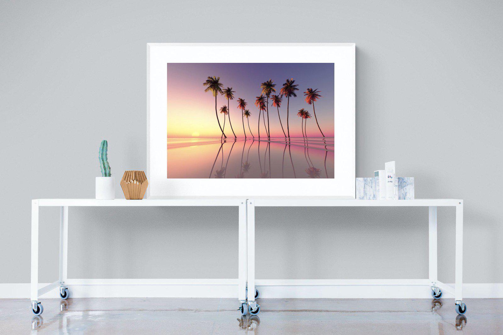 Coconut Palms-Wall_Art-120 x 90cm-Framed Print-White-Pixalot