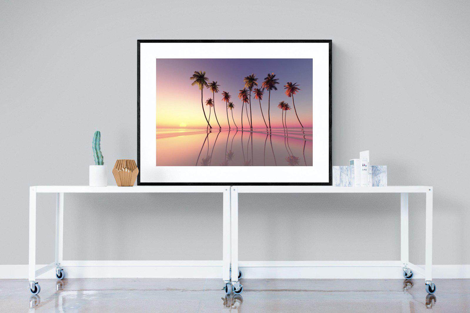 Coconut Palms-Wall_Art-120 x 90cm-Framed Print-Black-Pixalot