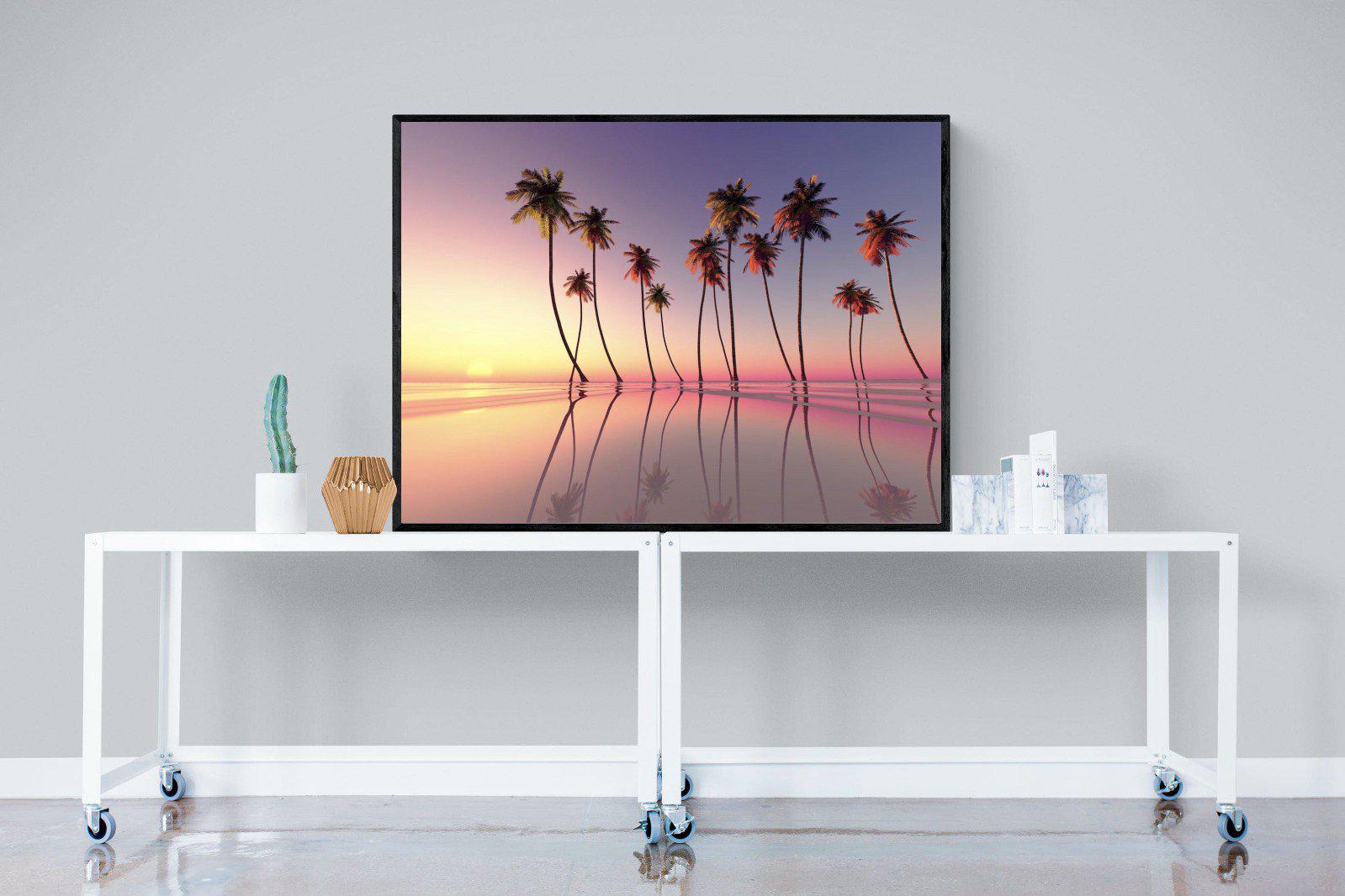 Coconut Palms-Wall_Art-120 x 90cm-Mounted Canvas-Black-Pixalot