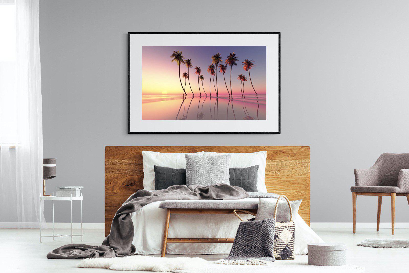 Coconut Palms-Wall_Art-150 x 100cm-Framed Print-Black-Pixalot
