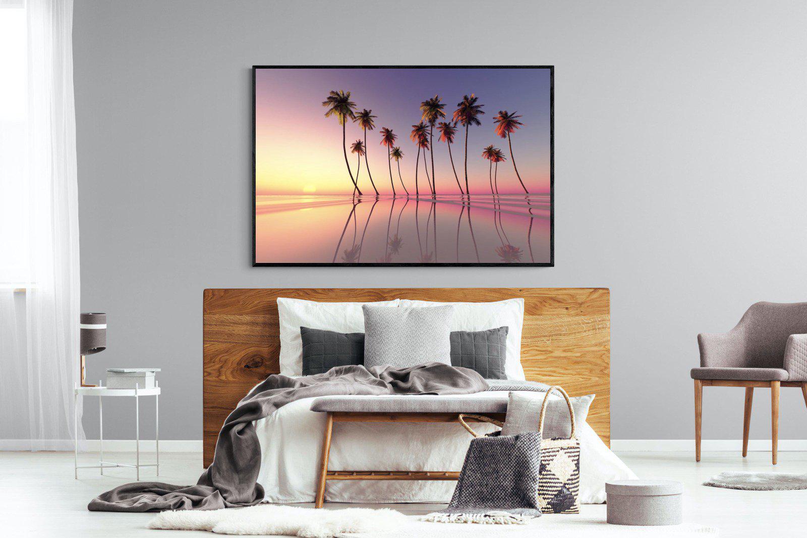 Coconut Palms-Wall_Art-150 x 100cm-Mounted Canvas-Black-Pixalot