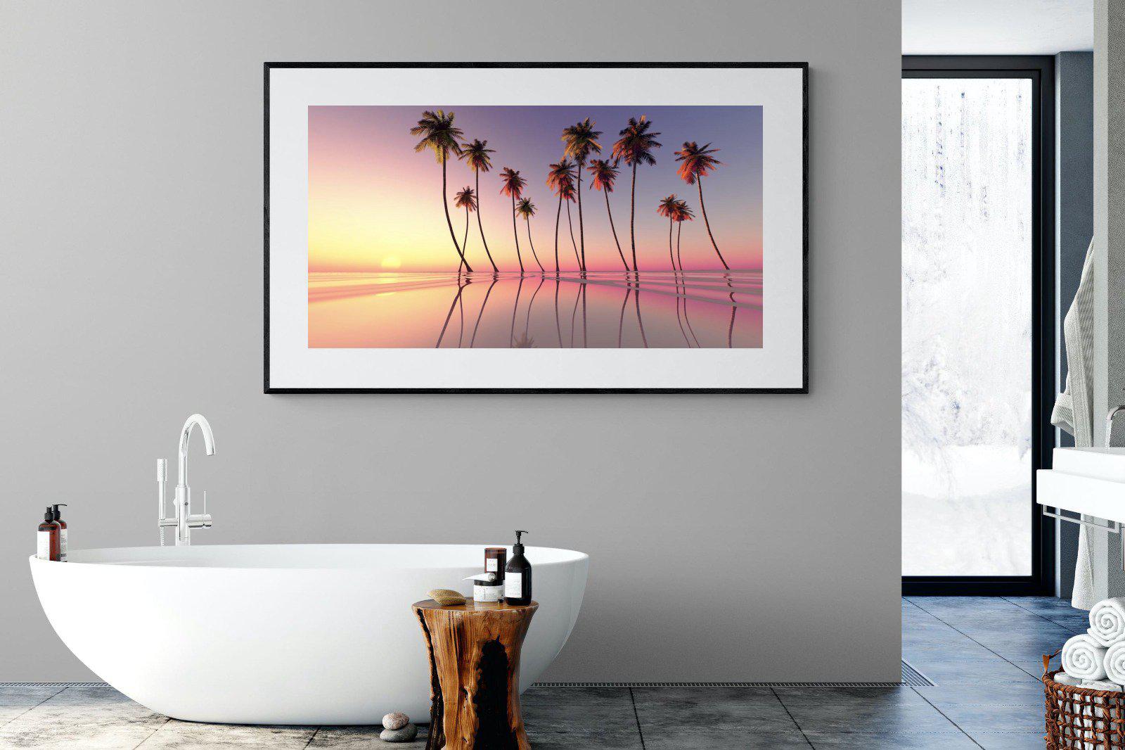 Coconut Palms-Wall_Art-180 x 110cm-Framed Print-Black-Pixalot