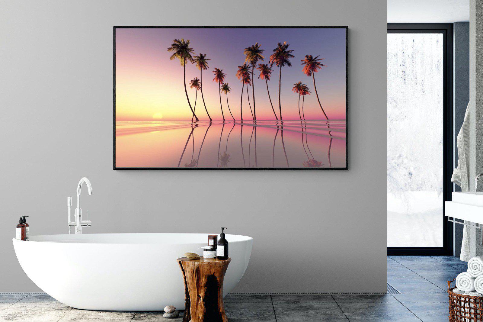 Coconut Palms-Wall_Art-180 x 110cm-Mounted Canvas-Black-Pixalot