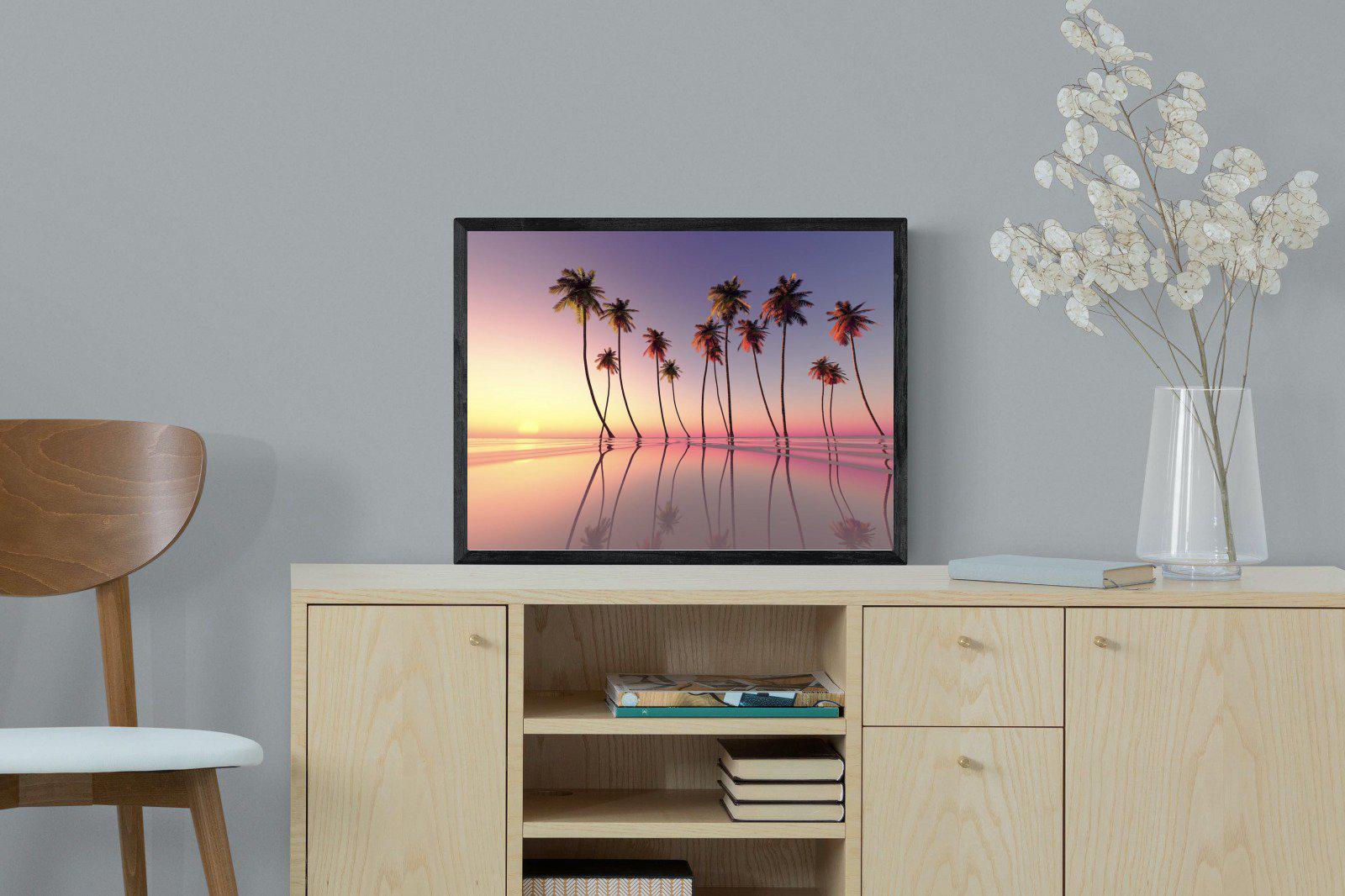 Coconut Palms-Wall_Art-60 x 45cm-Mounted Canvas-Black-Pixalot