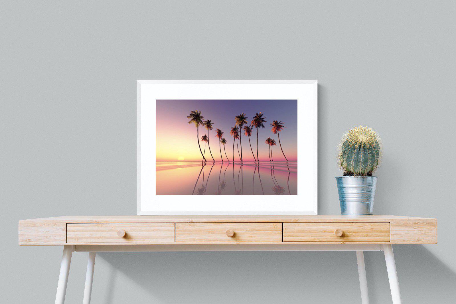 Coconut Palms-Wall_Art-80 x 60cm-Framed Print-White-Pixalot
