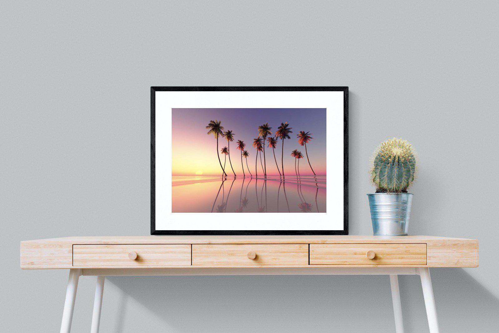 Coconut Palms-Wall_Art-80 x 60cm-Framed Print-Black-Pixalot