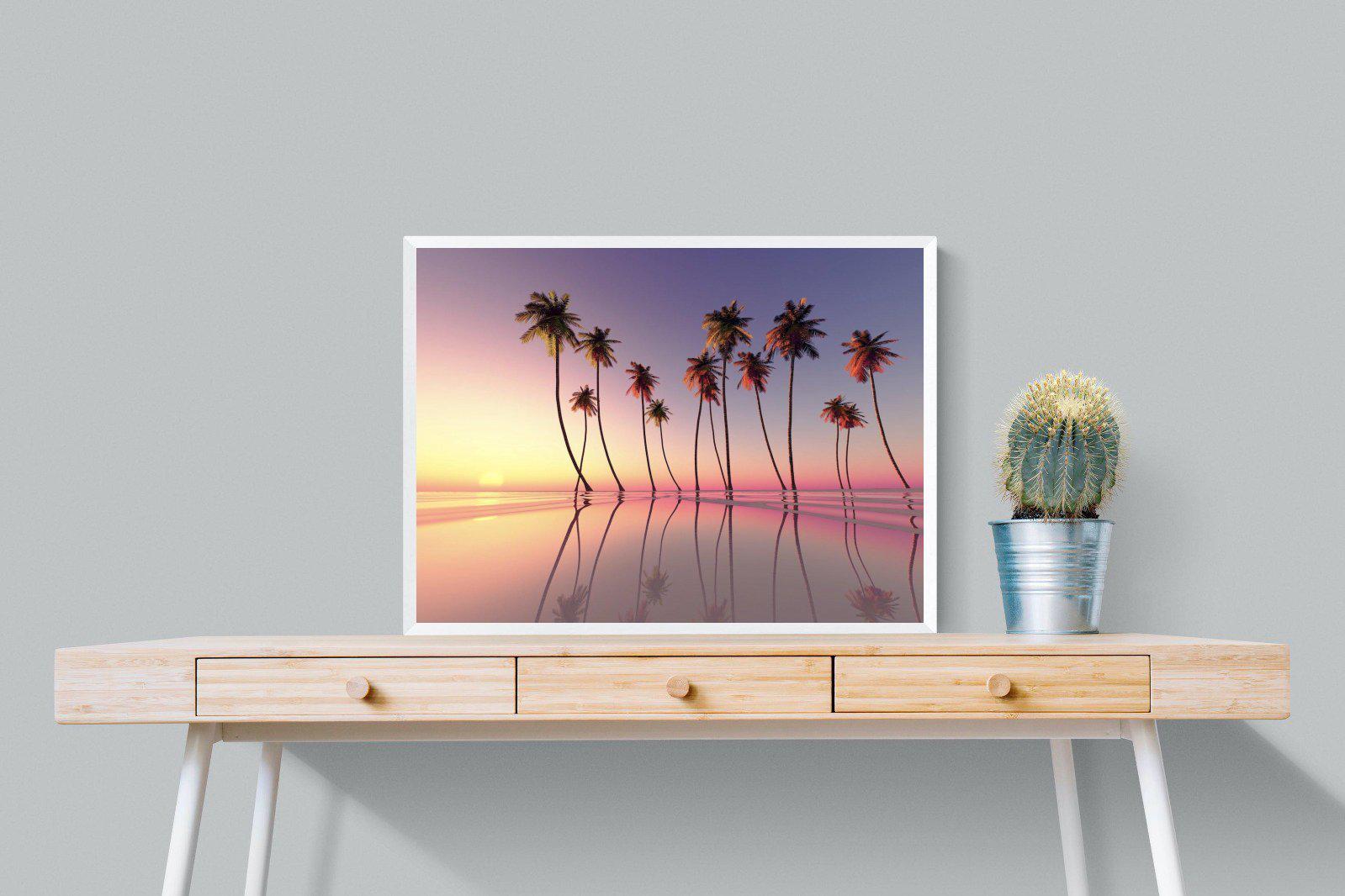 Coconut Palms-Wall_Art-80 x 60cm-Mounted Canvas-White-Pixalot