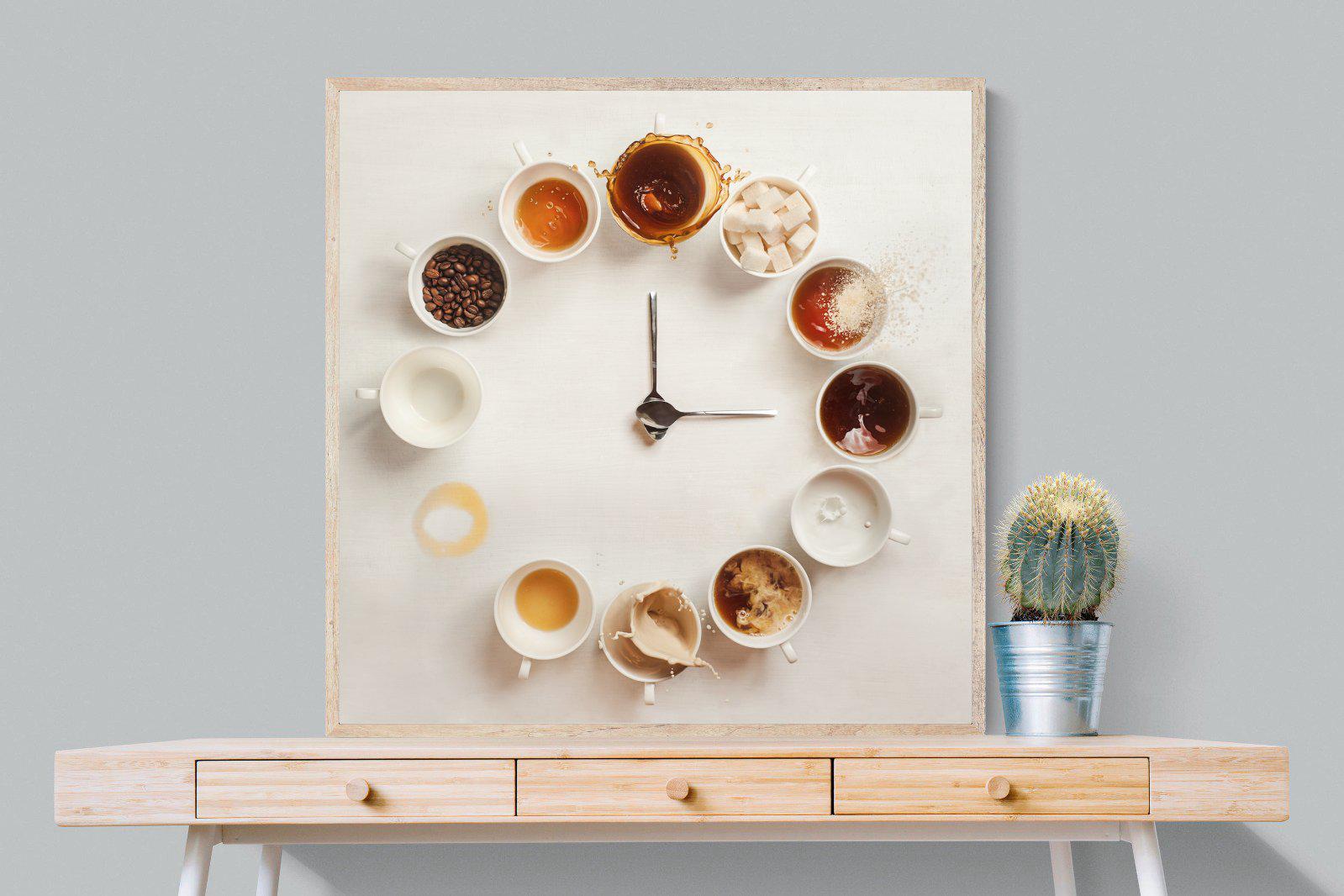 Coffee O'Clock-Wall_Art-100 x 100cm-Mounted Canvas-Wood-Pixalot