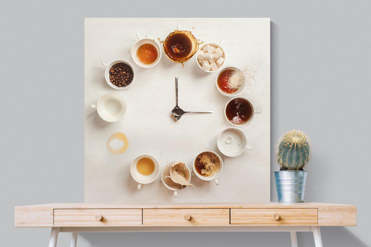 Coffee O'Clock-Wall_Art-100 x 100cm-Mounted Canvas-No Frame-Pixalot