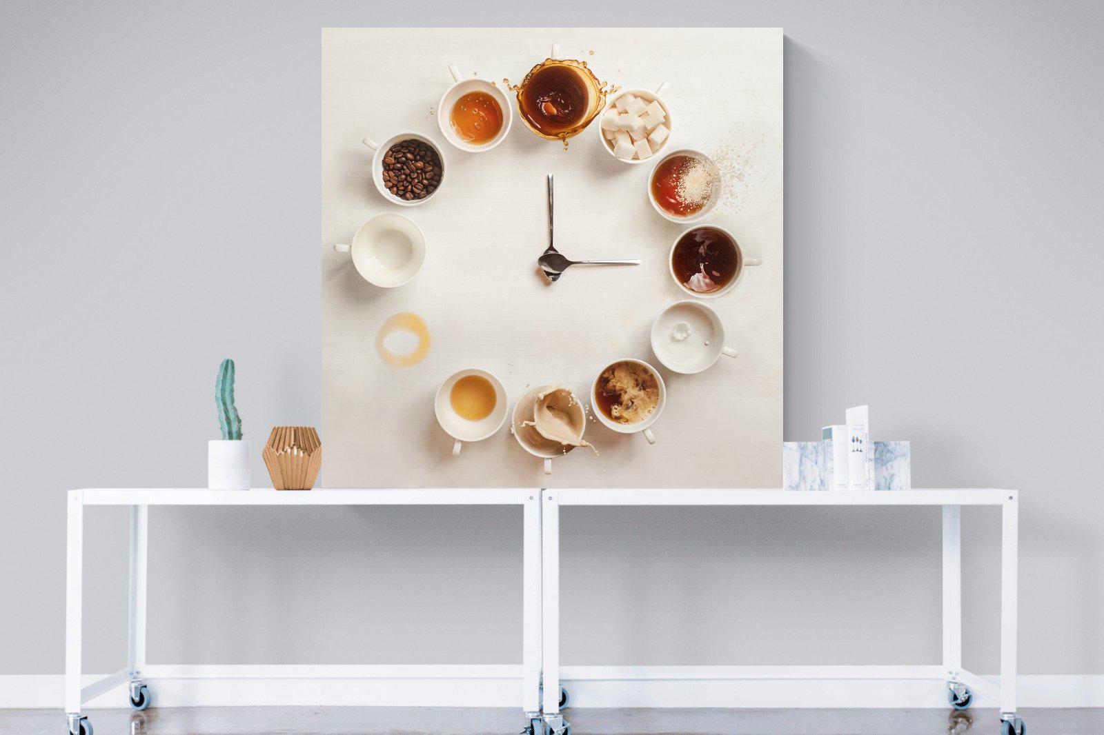 Coffee O'Clock-Wall_Art-120 x 120cm-Mounted Canvas-No Frame-Pixalot