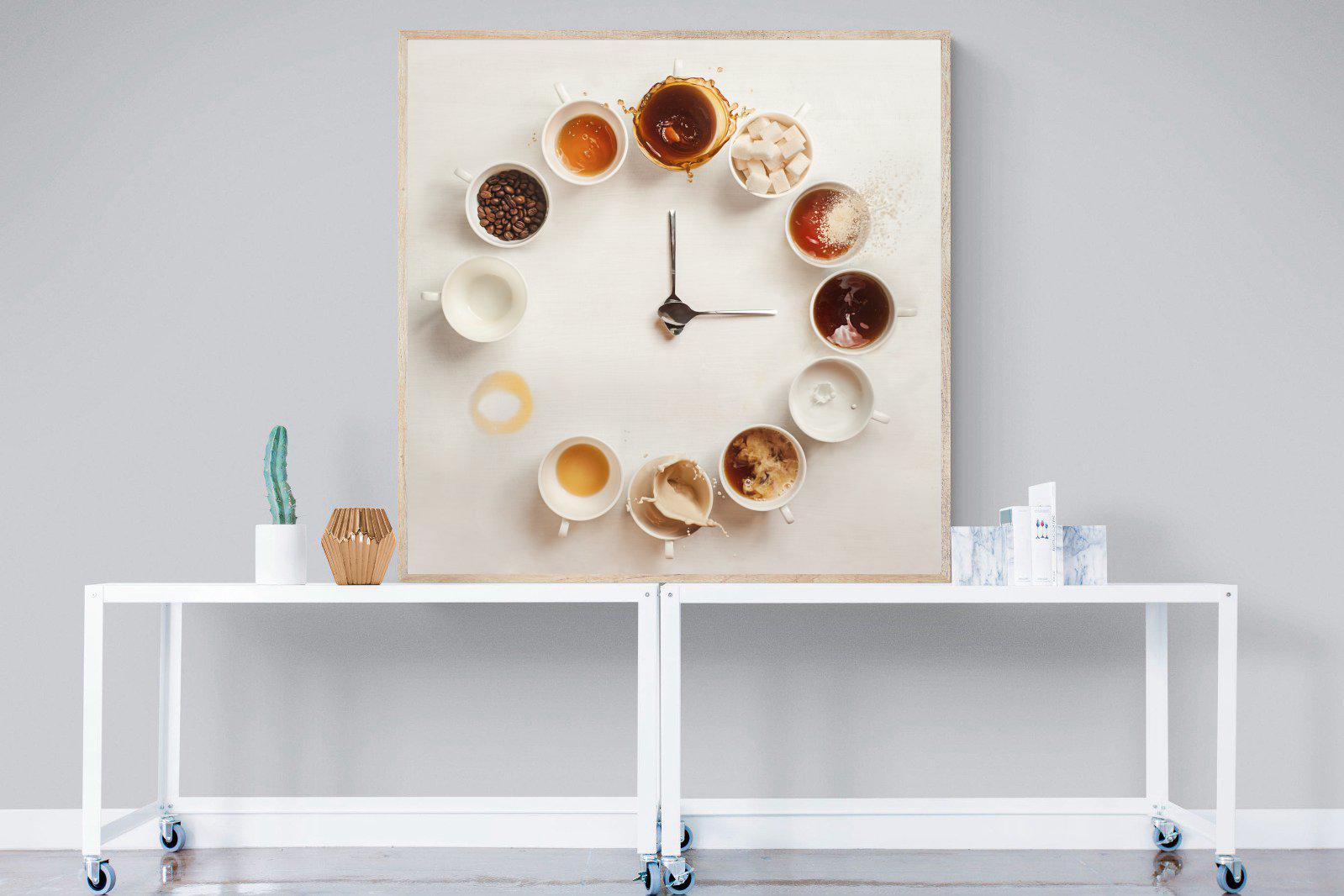 Coffee O'Clock-Wall_Art-120 x 120cm-Mounted Canvas-Wood-Pixalot