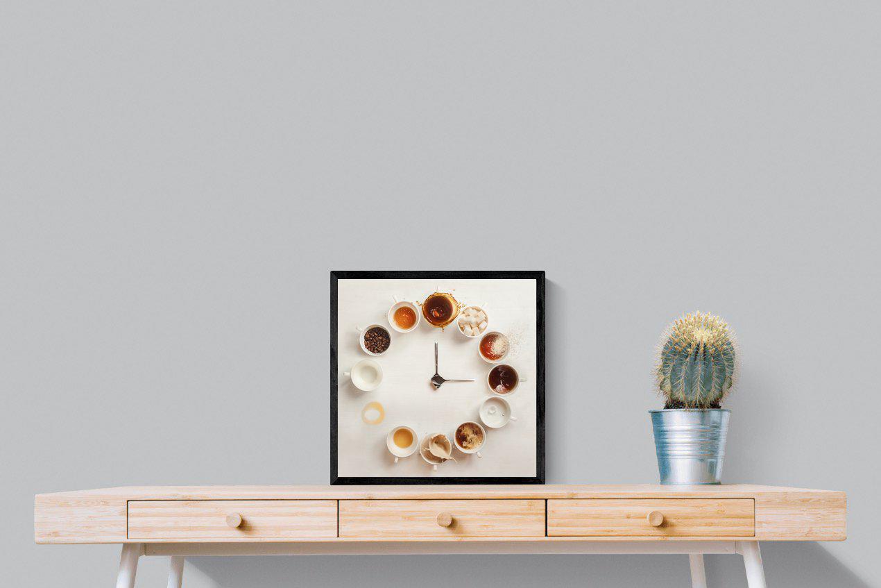 Coffee O'Clock-Wall_Art-50 x 50cm-Mounted Canvas-Black-Pixalot