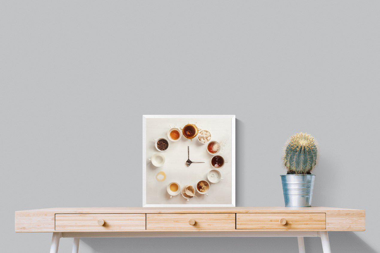 Coffee O'Clock-Wall_Art-50 x 50cm-Mounted Canvas-White-Pixalot