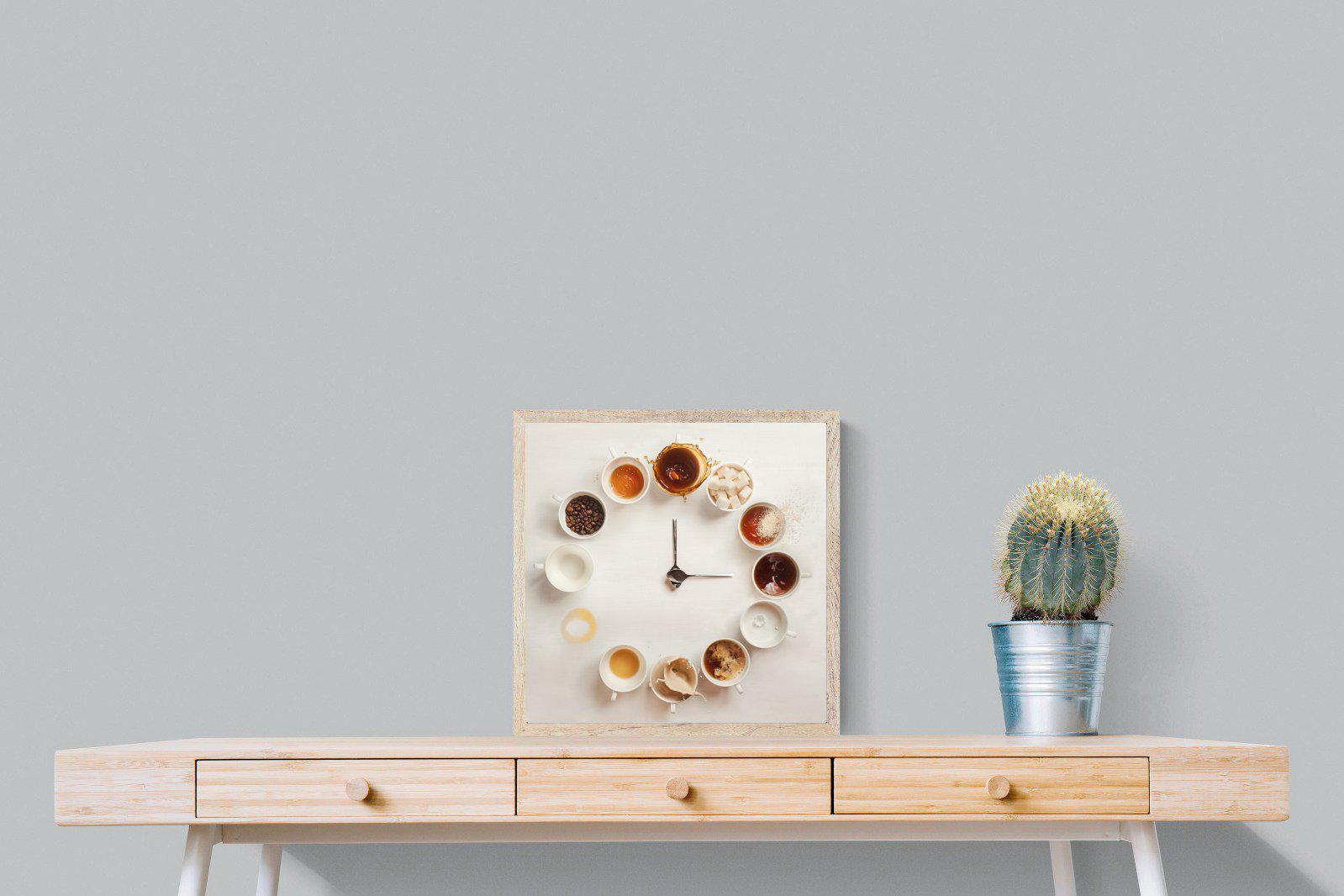 Coffee O'Clock-Wall_Art-50 x 50cm-Mounted Canvas-Wood-Pixalot