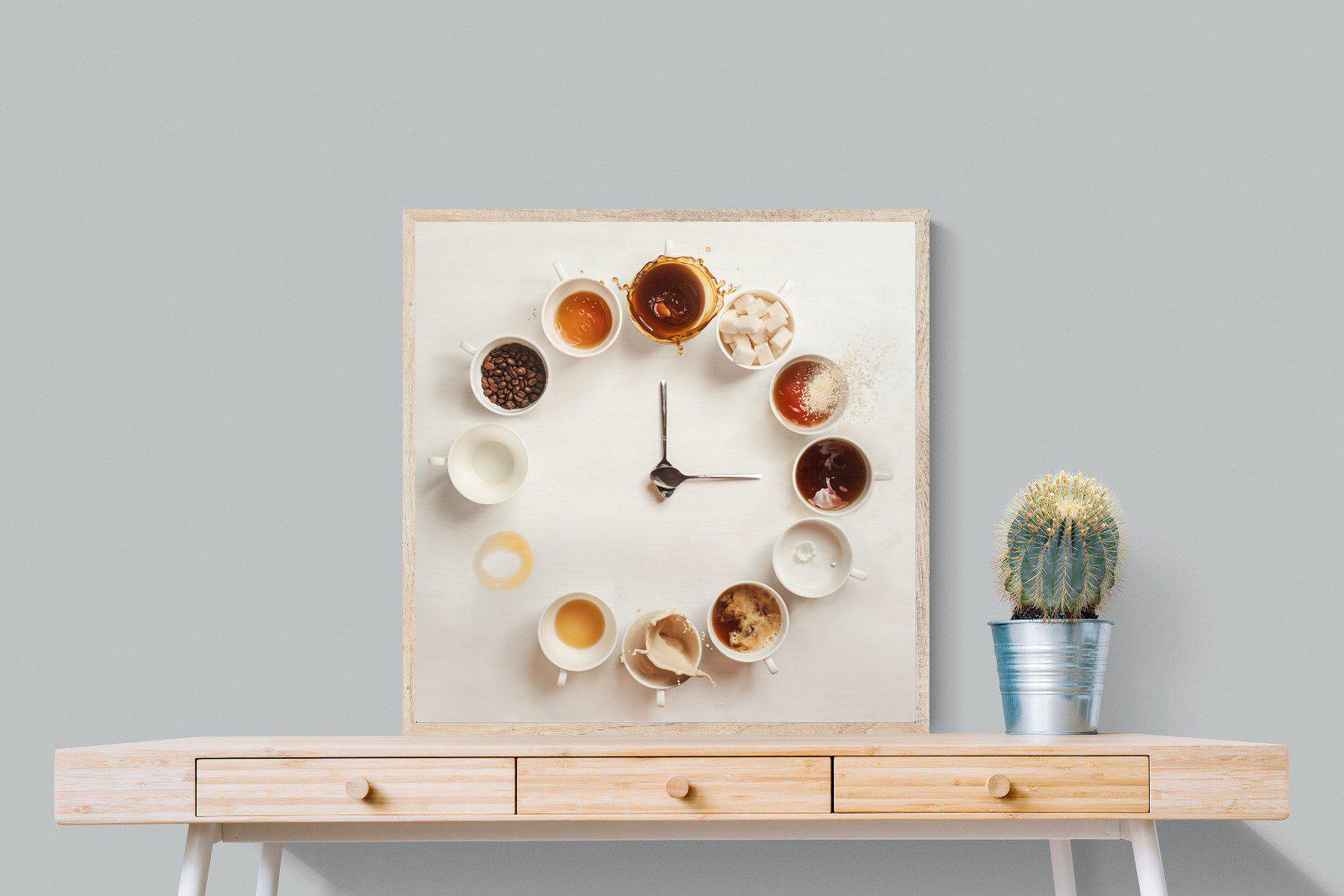 Coffee O'Clock-Wall_Art-80 x 80cm-Mounted Canvas-Wood-Pixalot