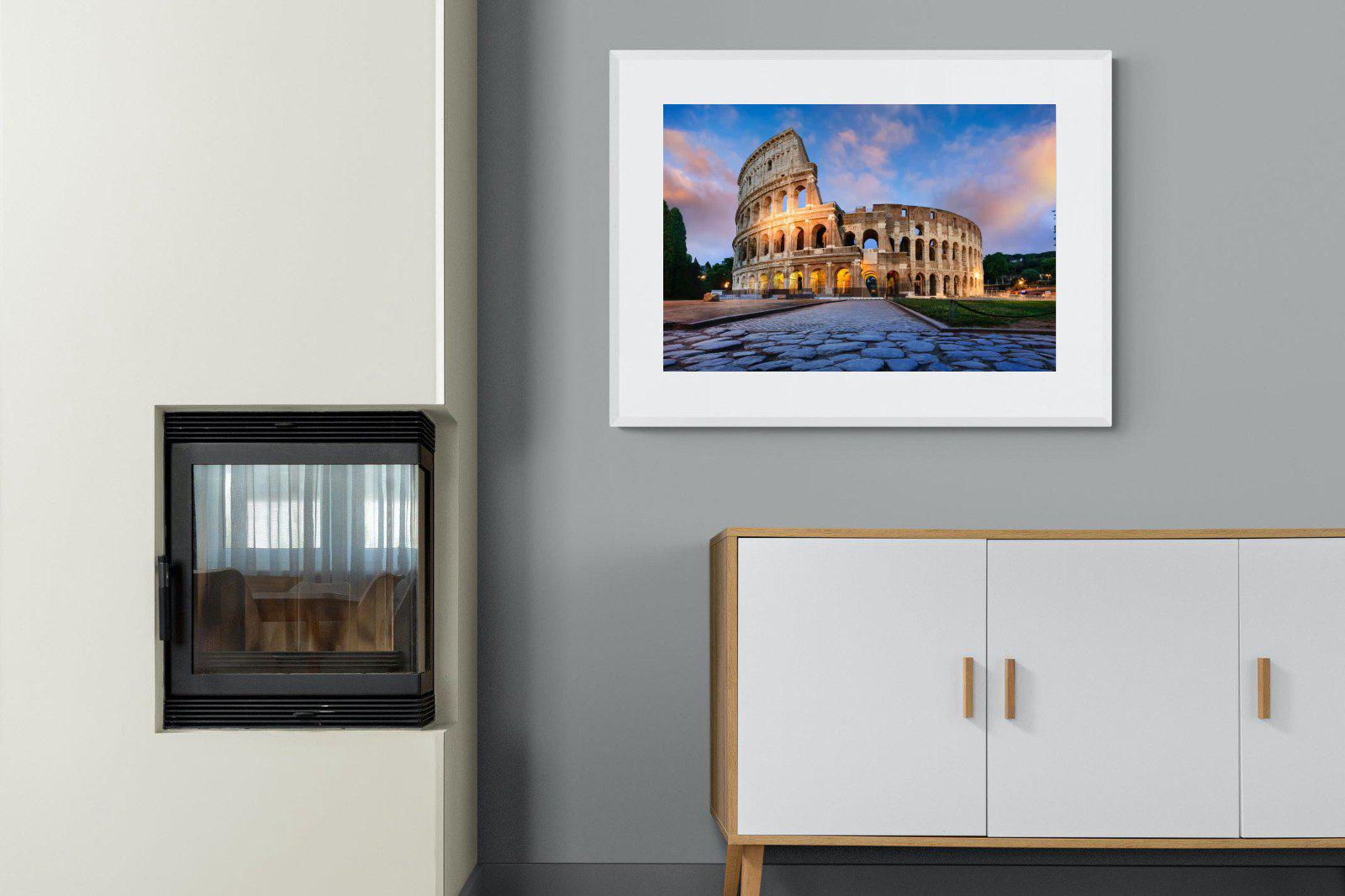 Colosseum-Wall_Art-100 x 75cm-Framed Print-White-Pixalot