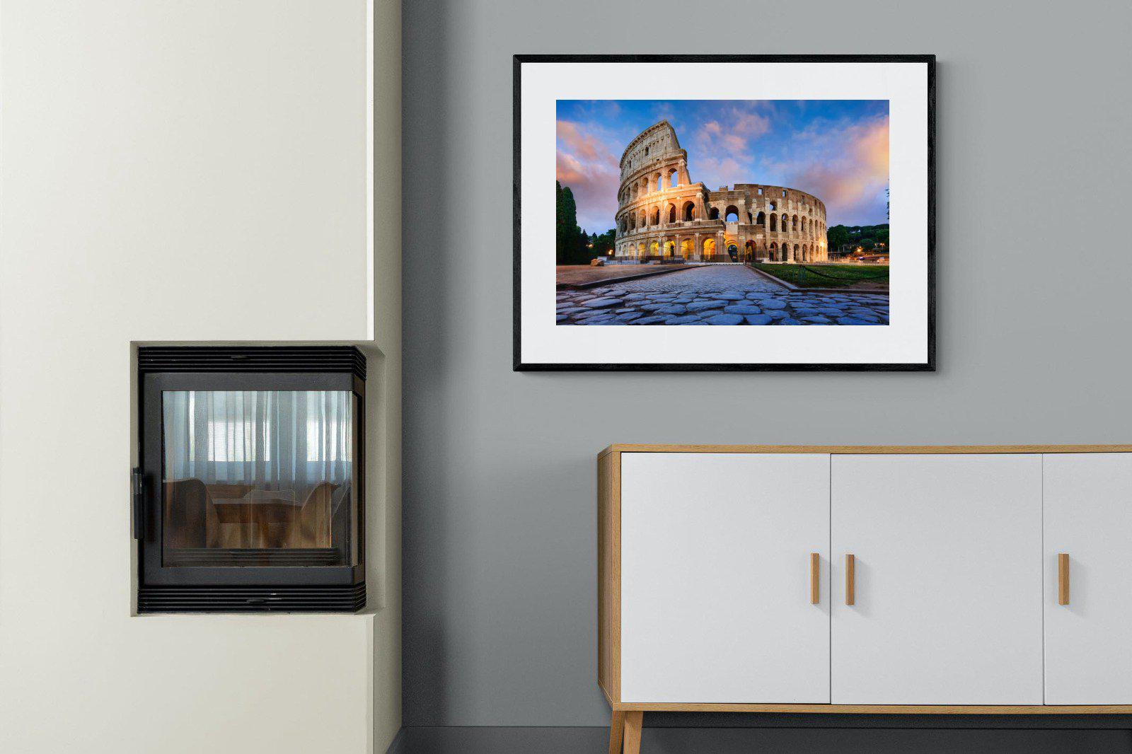 Colosseum-Wall_Art-100 x 75cm-Framed Print-Black-Pixalot
