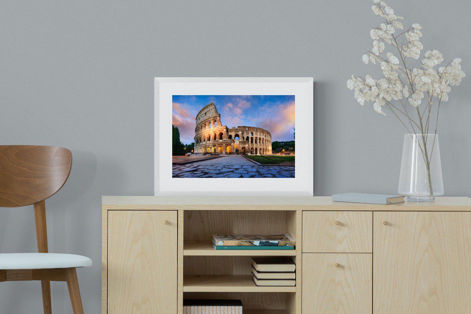 Colosseum-Wall_Art-60 x 45cm-Framed Print-White-Pixalot