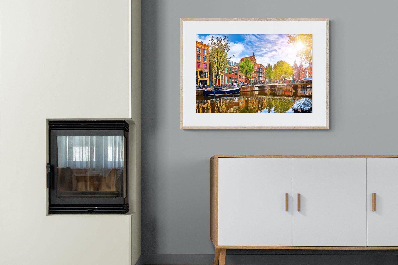 Colours of Amsterdam-Wall_Art-100 x 75cm-Framed Print-Wood-Pixalot