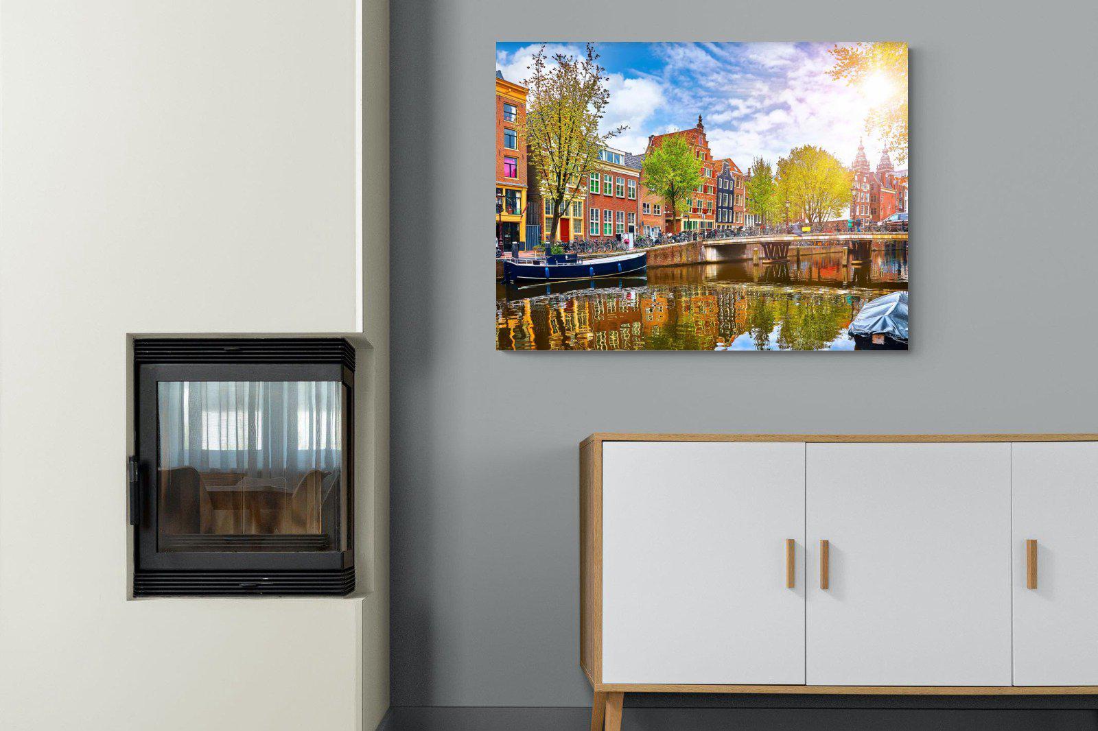 Colours of Amsterdam-Wall_Art-100 x 75cm-Mounted Canvas-No Frame-Pixalot