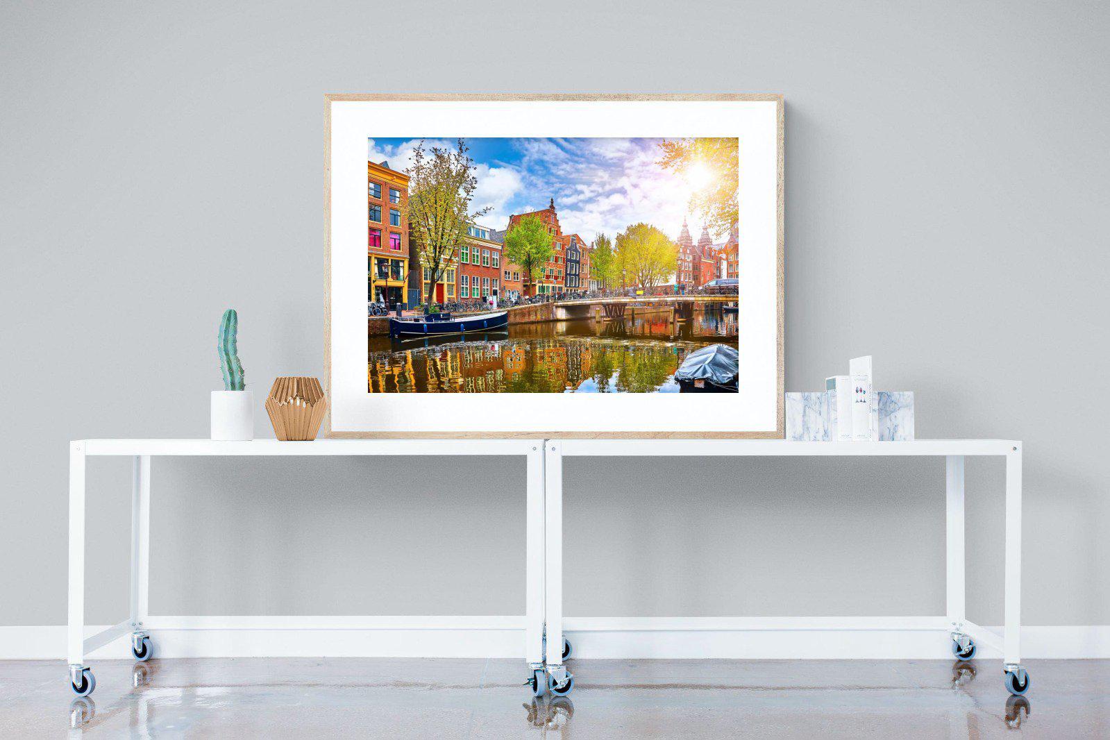 Colours of Amsterdam-Wall_Art-120 x 90cm-Framed Print-Wood-Pixalot