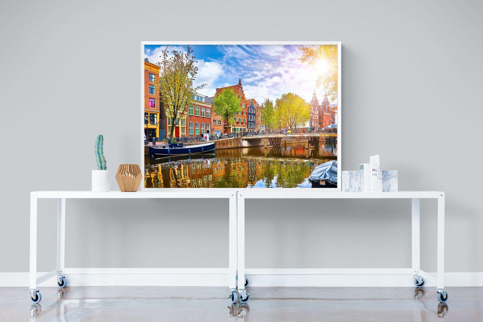 Colours of Amsterdam-Wall_Art-120 x 90cm-Mounted Canvas-White-Pixalot