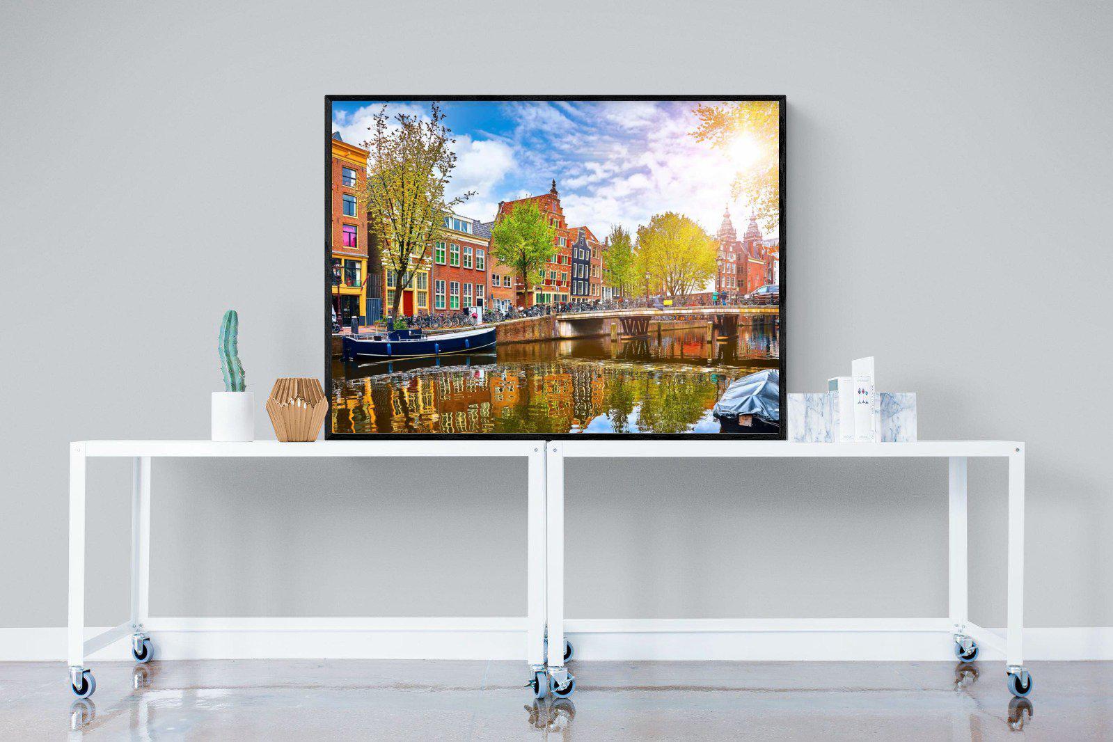 Colours of Amsterdam-Wall_Art-120 x 90cm-Mounted Canvas-Black-Pixalot