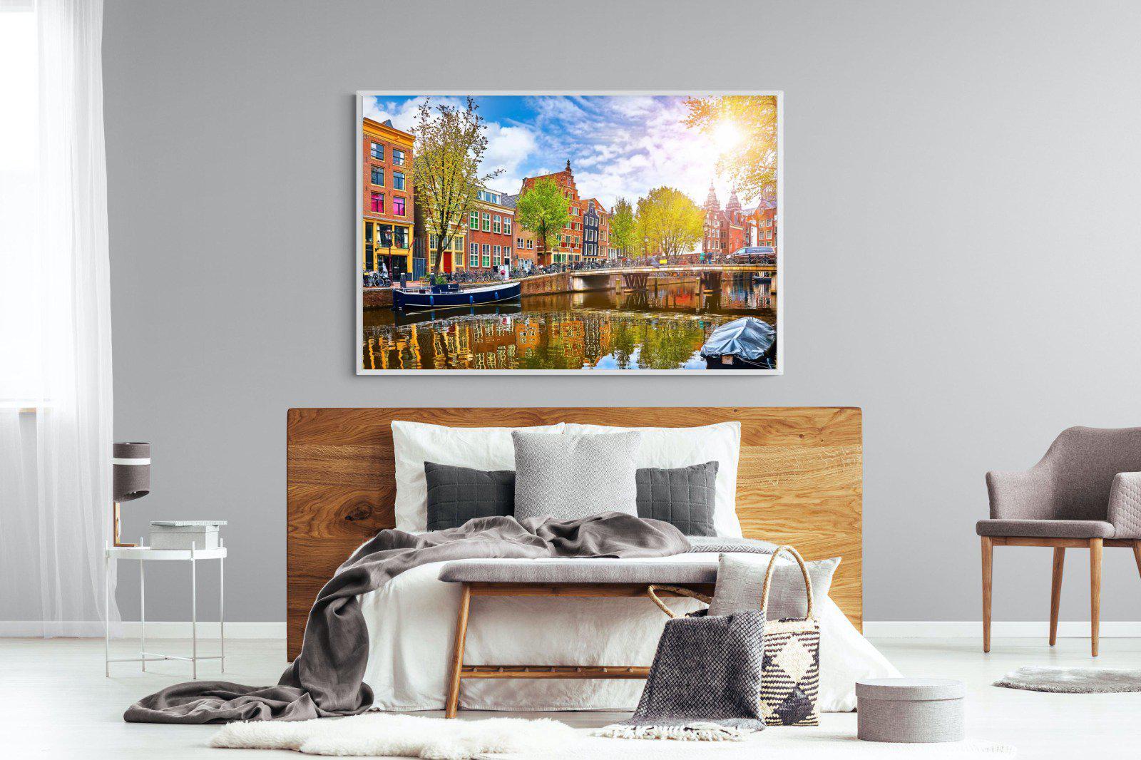 Colours of Amsterdam-Wall_Art-150 x 100cm-Mounted Canvas-White-Pixalot