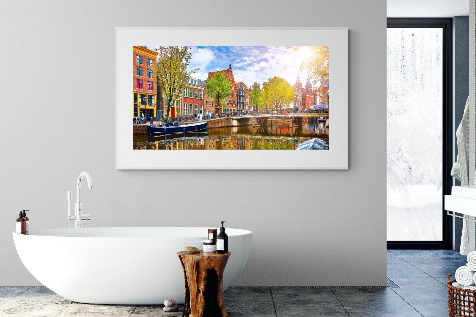 Colours of Amsterdam-Wall_Art-180 x 110cm-Framed Print-White-Pixalot