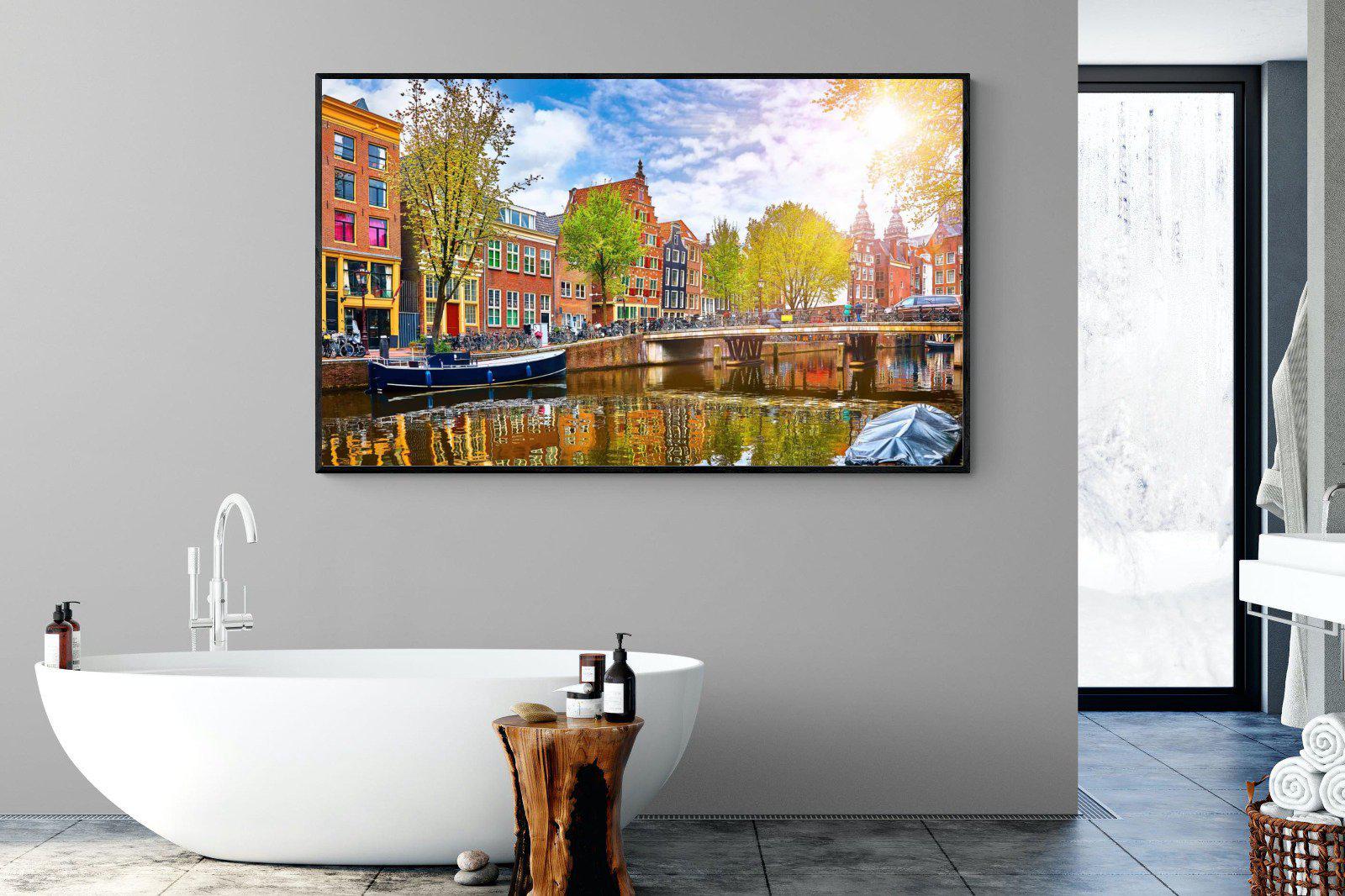 Colours of Amsterdam-Wall_Art-180 x 110cm-Mounted Canvas-Black-Pixalot