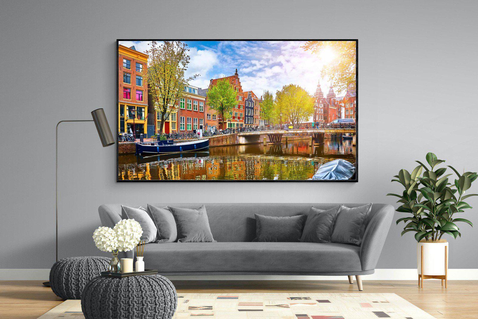 Colours of Amsterdam-Wall_Art-220 x 130cm-Mounted Canvas-Black-Pixalot