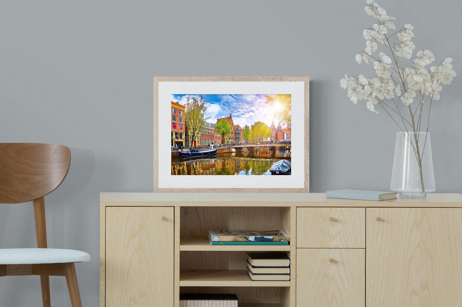 Colours of Amsterdam-Wall_Art-60 x 45cm-Framed Print-Wood-Pixalot