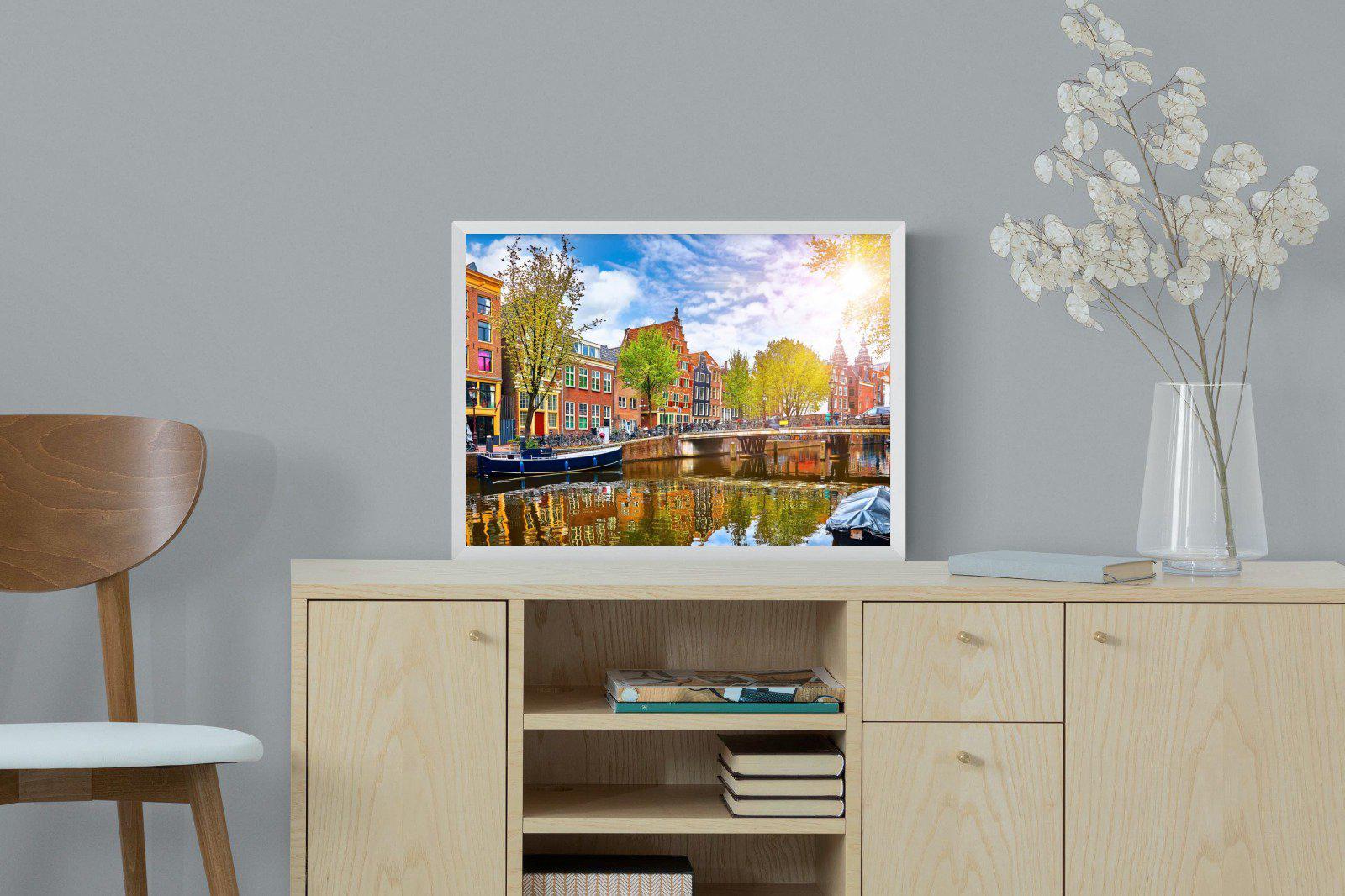Colours of Amsterdam-Wall_Art-60 x 45cm-Mounted Canvas-White-Pixalot
