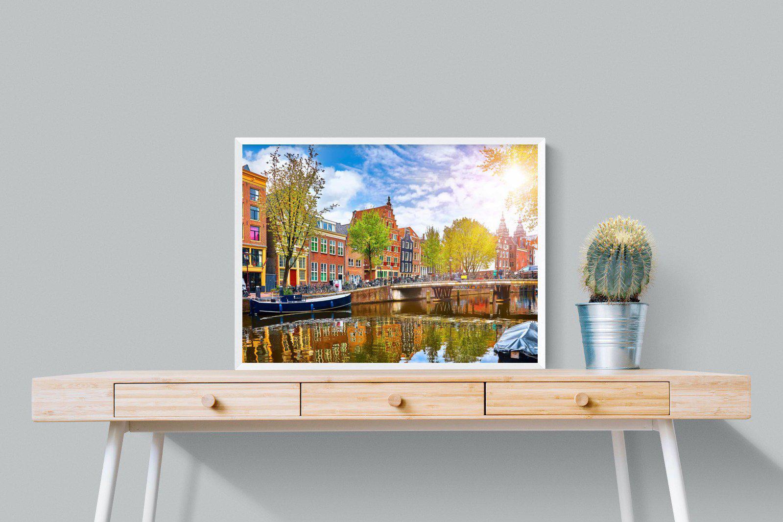 Colours of Amsterdam-Wall_Art-80 x 60cm-Mounted Canvas-White-Pixalot