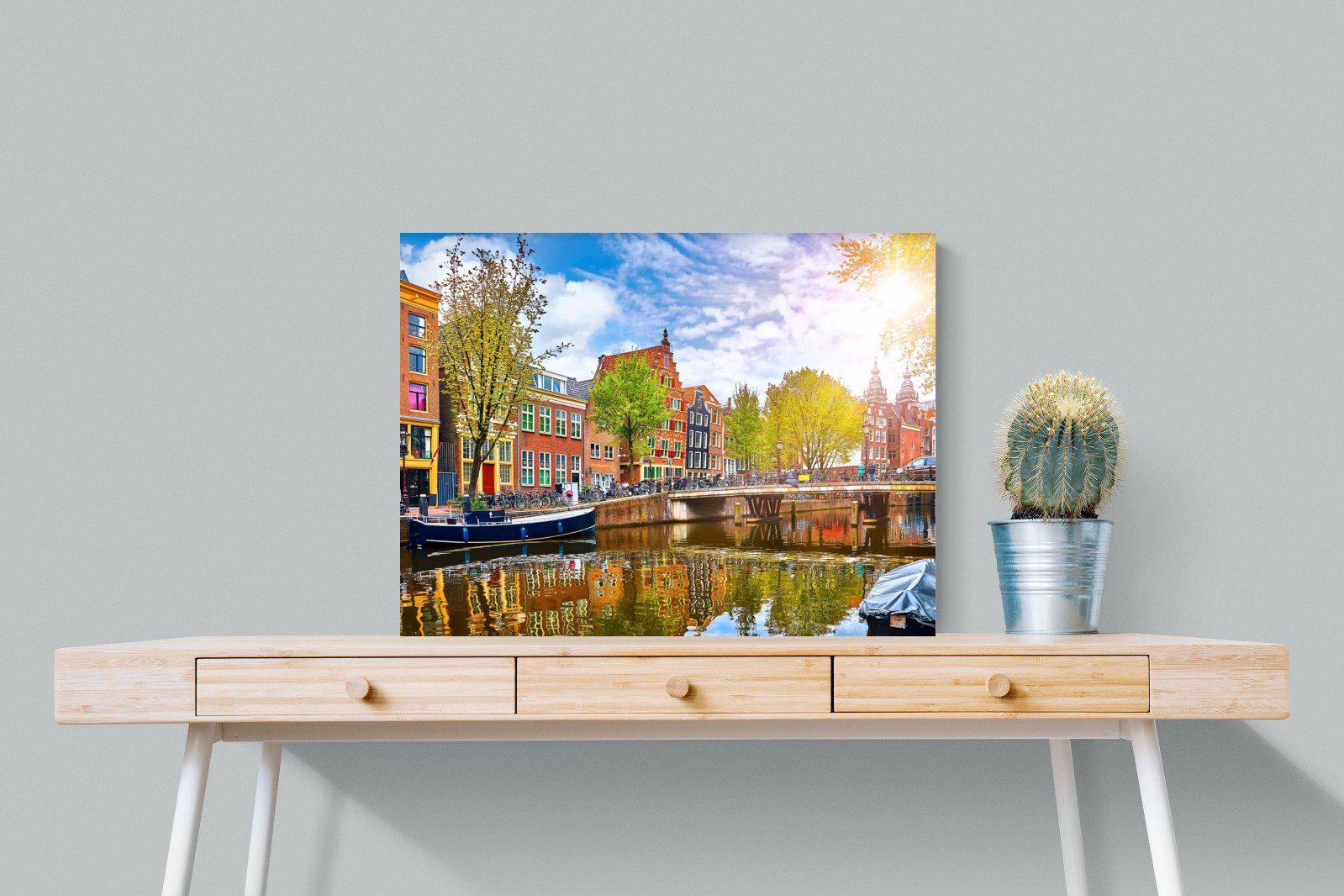 Colours of Amsterdam-Wall_Art-80 x 60cm-Mounted Canvas-No Frame-Pixalot