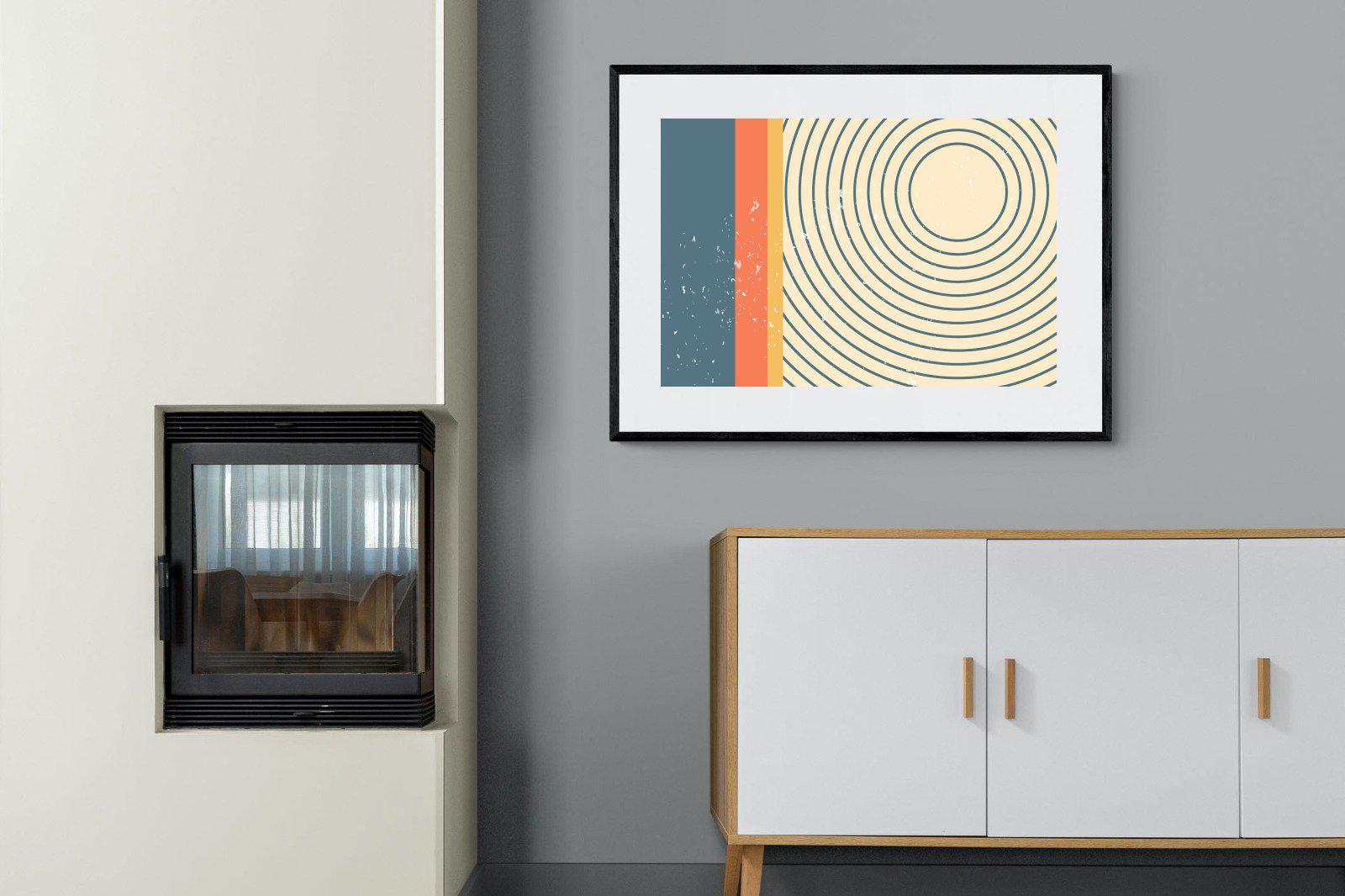 Concentric-Wall_Art-100 x 75cm-Framed Print-Black-Pixalot