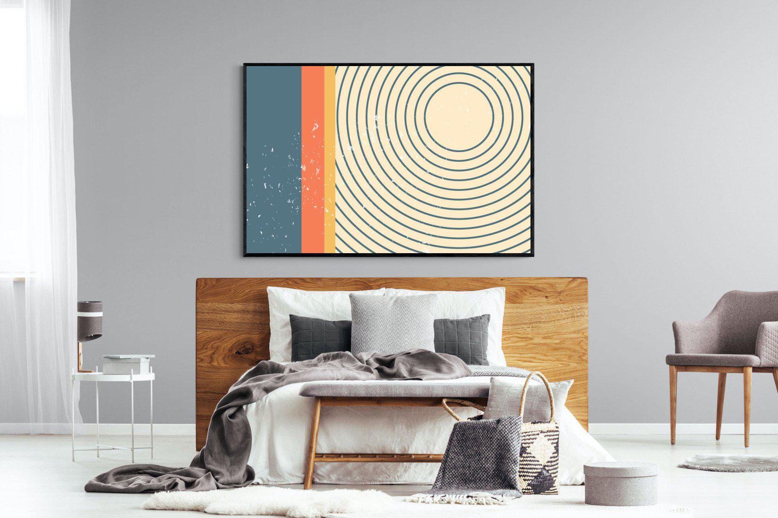 Concentric-Wall_Art-150 x 100cm-Mounted Canvas-Black-Pixalot