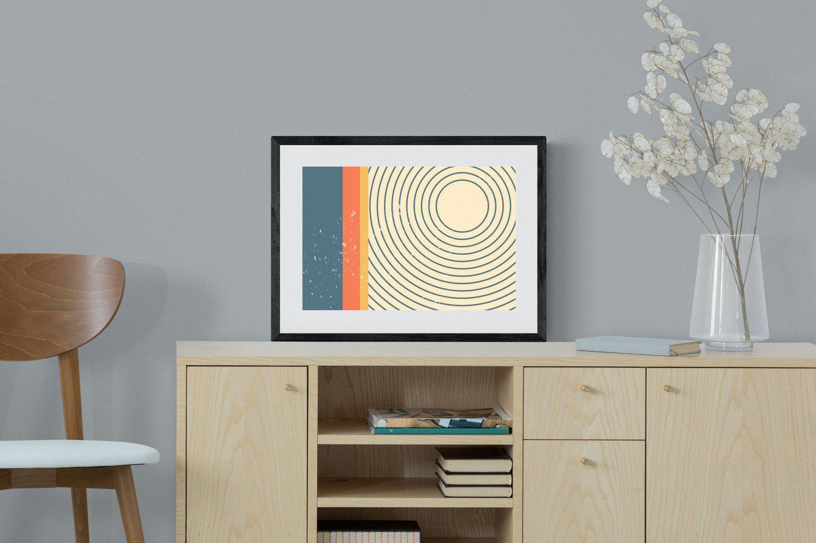 Concentric-Wall_Art-60 x 45cm-Framed Print-Black-Pixalot