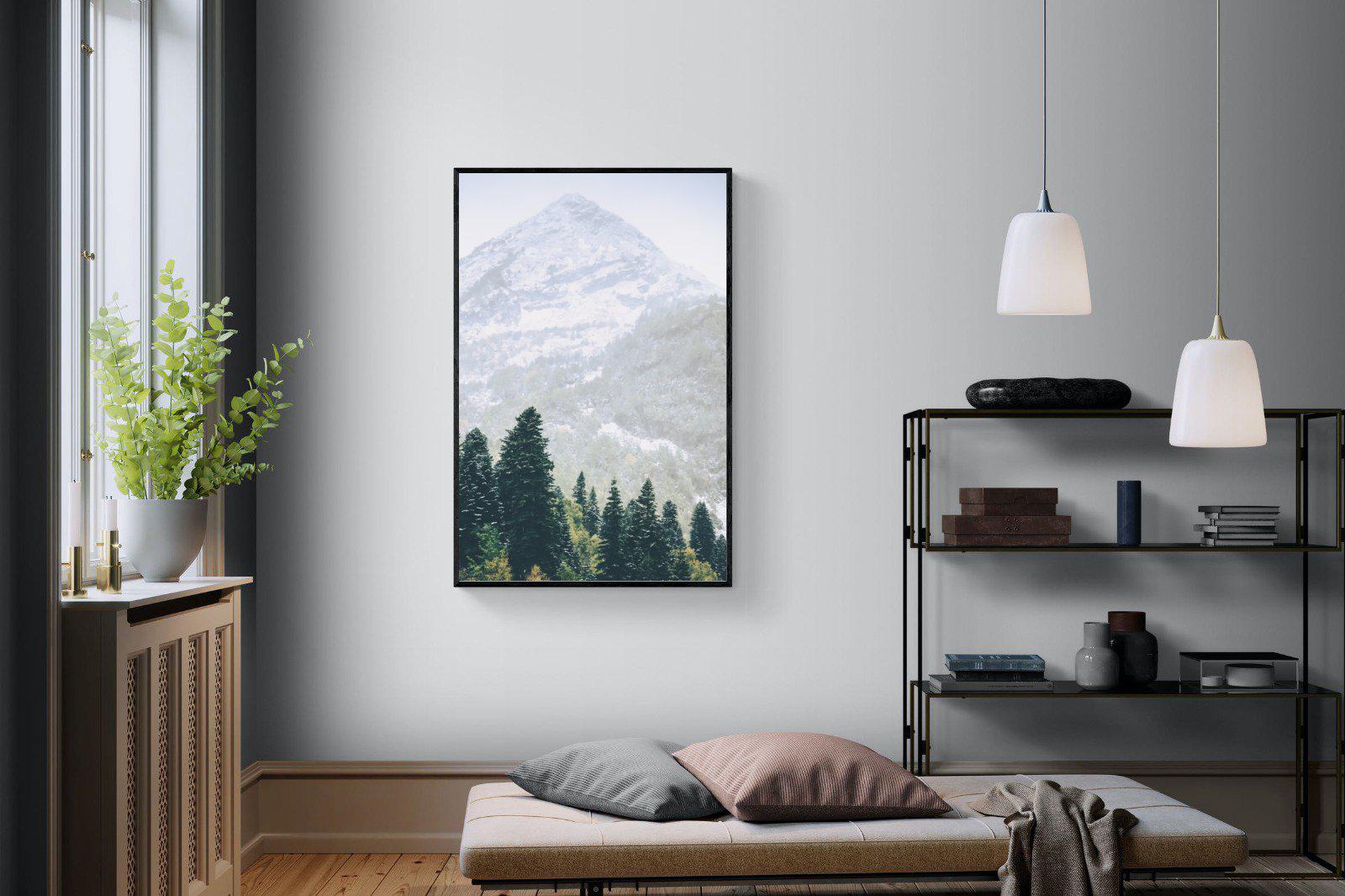 Coniferous Forest-Wall_Art-100 x 150cm-Mounted Canvas-Black-Pixalot