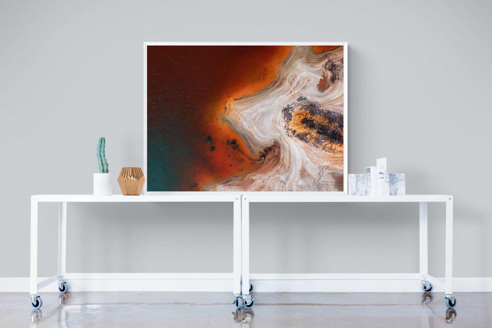 Copper Salt Pan-Wall_Art-120 x 90cm-Mounted Canvas-White-Pixalot