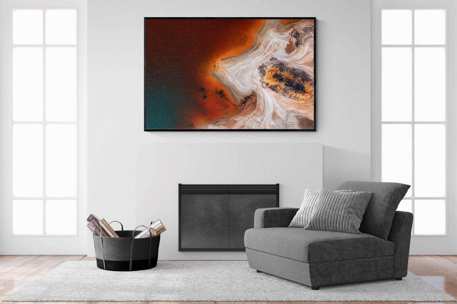 Copper Salt Pan-Wall_Art-150 x 100cm-Mounted Canvas-Black-Pixalot