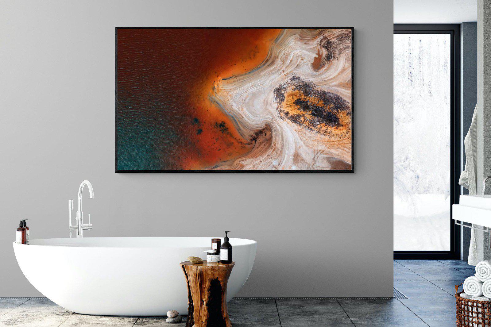 Copper Salt Pan-Wall_Art-180 x 110cm-Mounted Canvas-Black-Pixalot