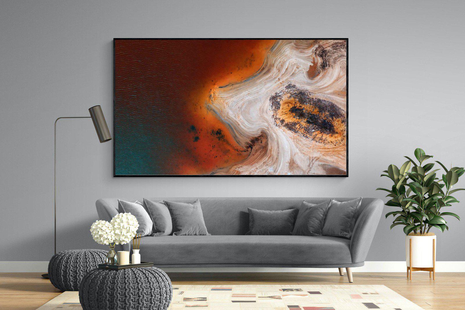 Copper Salt Pan-Wall_Art-220 x 130cm-Mounted Canvas-Black-Pixalot