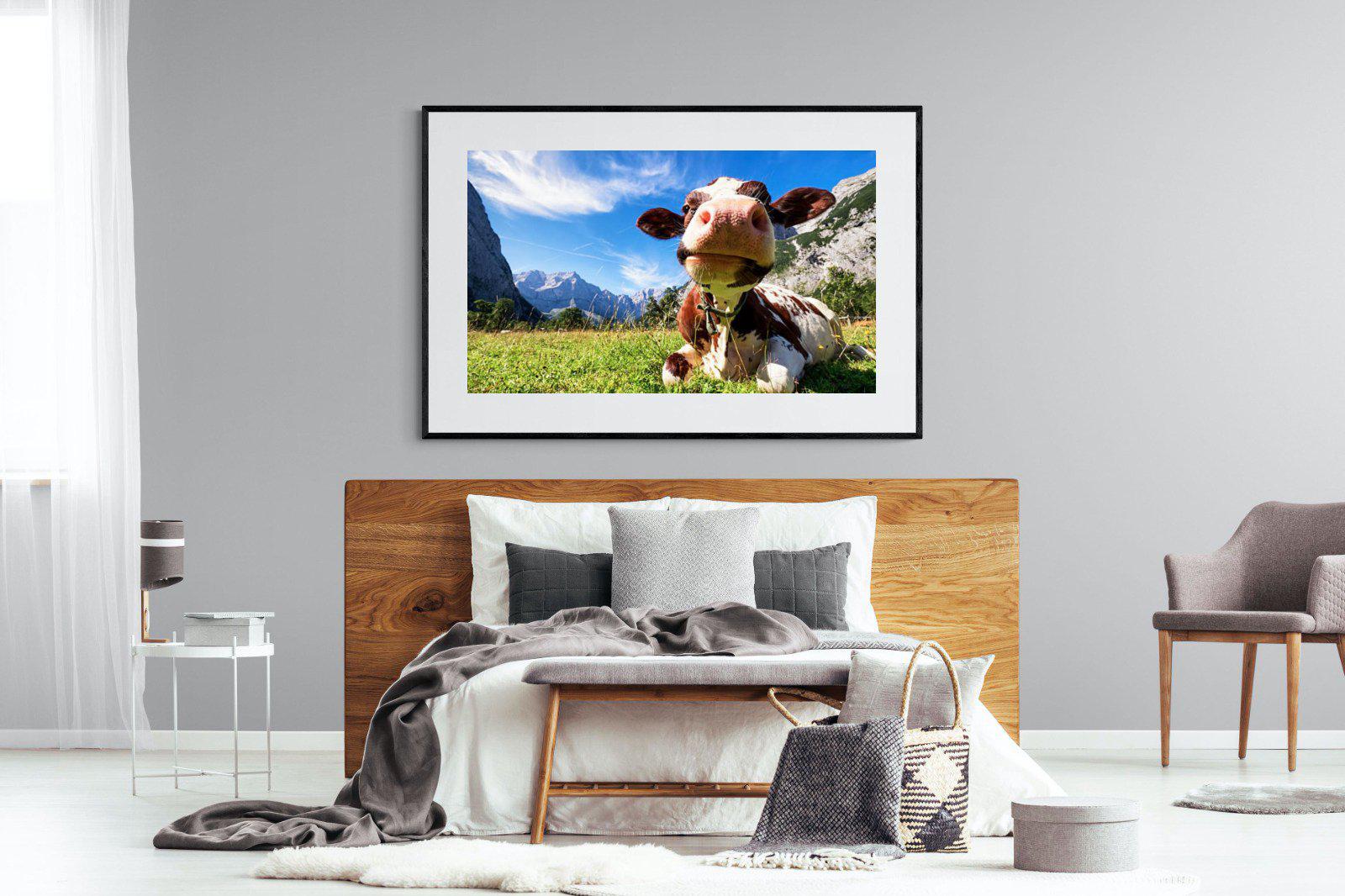 Cow-Wall_Art-150 x 100cm-Framed Print-Black-Pixalot